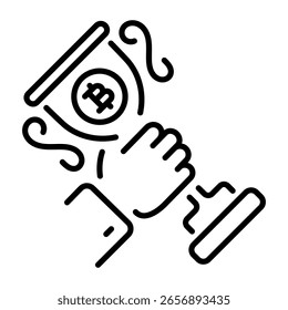 Um ícone de estilo de linha mostrando a recompensa criptografada