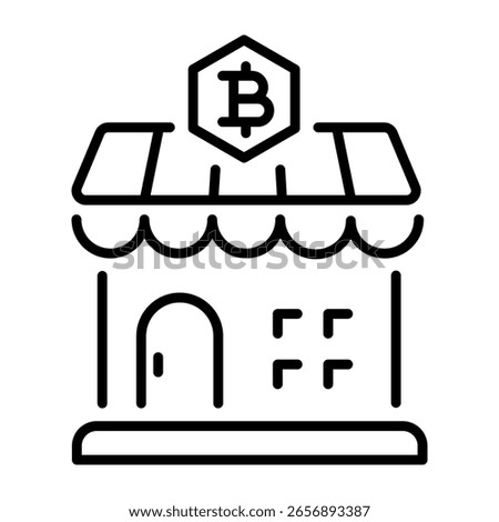 A line style icon showing crypto mart