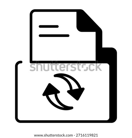 A line style icon showing data backup