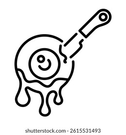 A line style icon showing dead eyeball 
