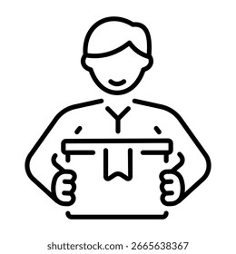 Icono de estilo de línea que muestra la entrega