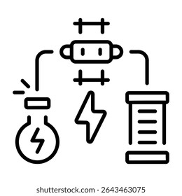 A line style icon showing electric potential