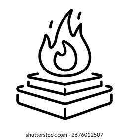 A line style icon showing a firepit