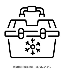 A line style icon showing fishing cooler
