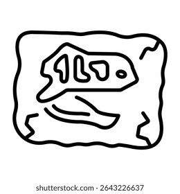 A line style icon showing fossil