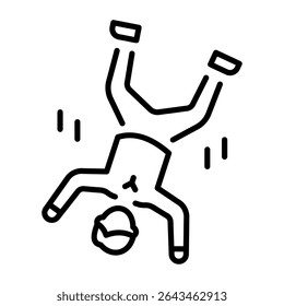 A line style icon showing free fall  
