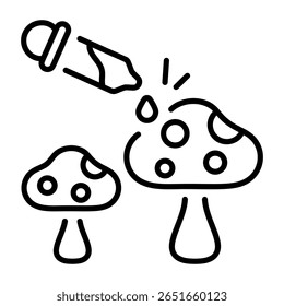 Um ícone de estilo de linha mostrando o teste de fungos