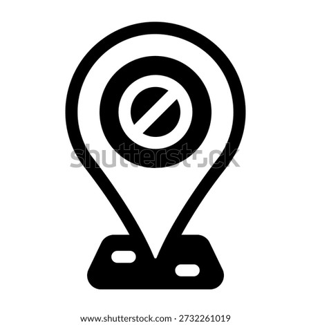 A line style icon showing gps disabled