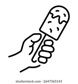 A line style icon showing ice popsicle