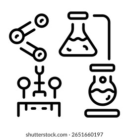 A line style icon showing lab robot