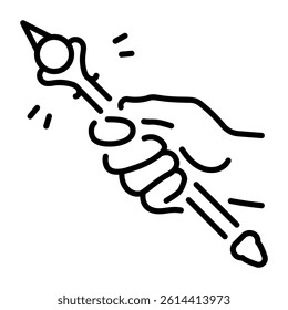 A line style icon showing a magic wand 
