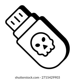 Ein Linienstil-Symbol, das Malware usw. anzeigt