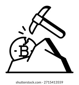 A line style icon showing mining process