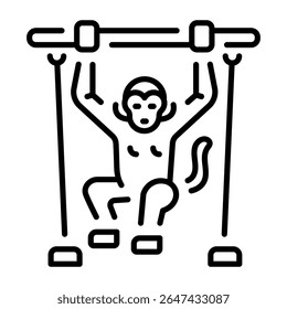 Un icono de estilo de línea que muestra el mono