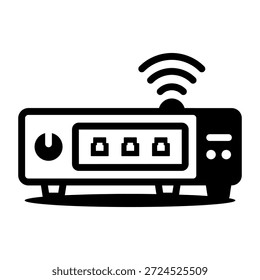 Line style icon showing a network switch
