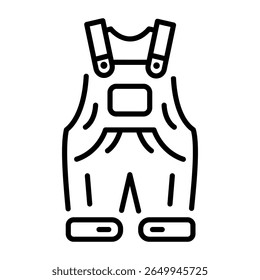 A line style icon showing overalls