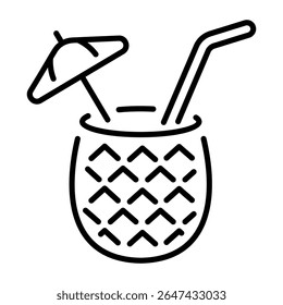 Ein Liniensymbol mit Ananassaft