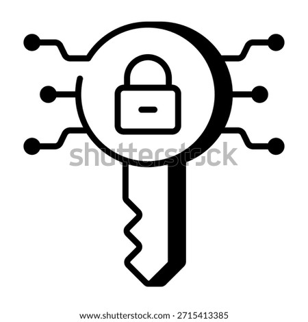 A line style icon showing private key
