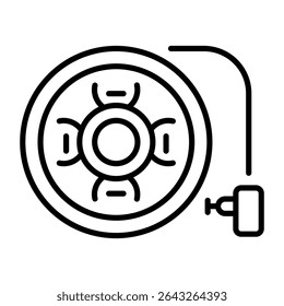 A line style icon showing reel case