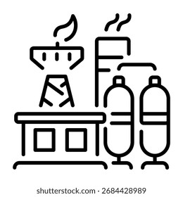 Ein Symbol für Linienstil, das die Verfeinerungsfabrik anzeigt
