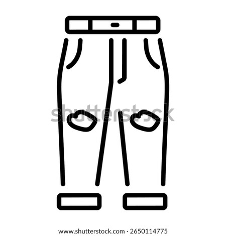 A line style icon showing ripped jeans