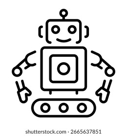 A line style icon showing robot