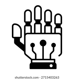 A line style icon showing robot hand