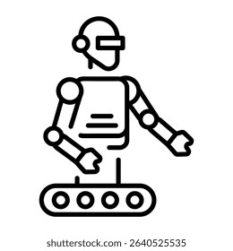 A line style icon showing robotics technology 