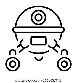 A line style icon showing rocket engine