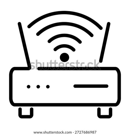 A line style icon showing router