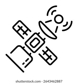 A line style icon showing satellite 