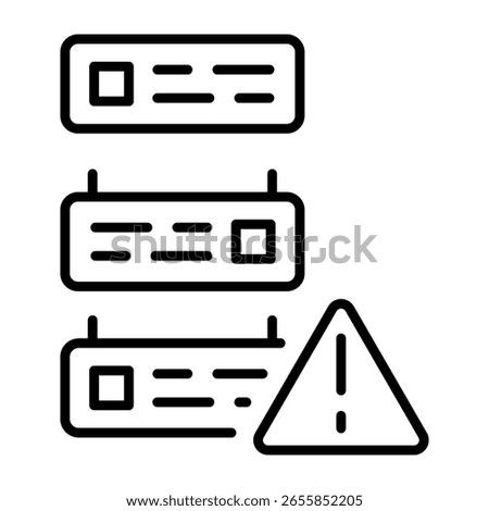A line style icon showing server error