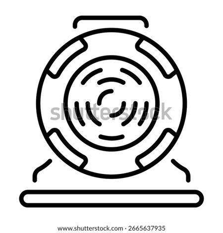 A line style icon showing space invader