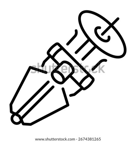 A line style icon showing space probe