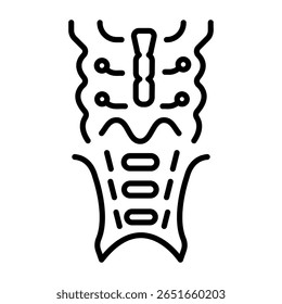 Um ícone de estilo de linha mostrando a medula espinhal