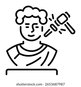 Ein Liniensymbol mit Statuenschnitzerei