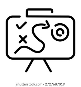 A line style icon showing strategy plan