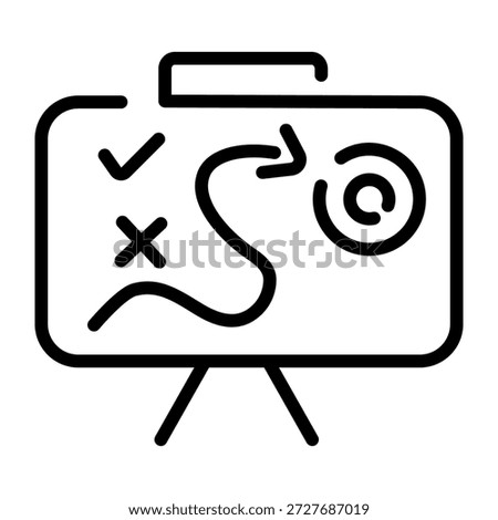 A line style icon showing strategy plan