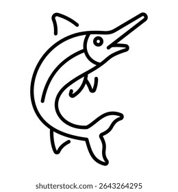 A line style icon showing swordfish