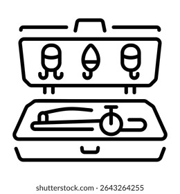 A line style icon showing tackle storage