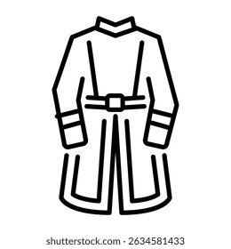 A line style icon showing traditional dress outfit