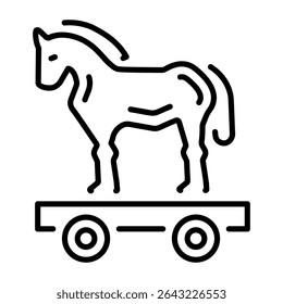 A line style icon showing trojan horse