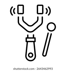 A line style icon showing tuning fork  