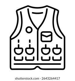 A line style icon showing vest