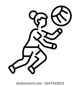 A line style icon showing volleyball