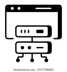 A line style icon showing web server