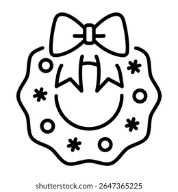 A line style icon showing wreath