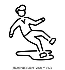 A line style icon of slippery