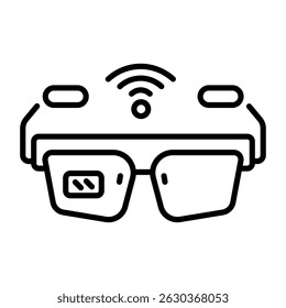 A line style icon of smart glasses