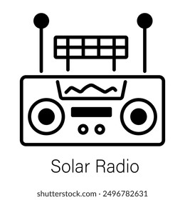 A line style icon of a solar radio 